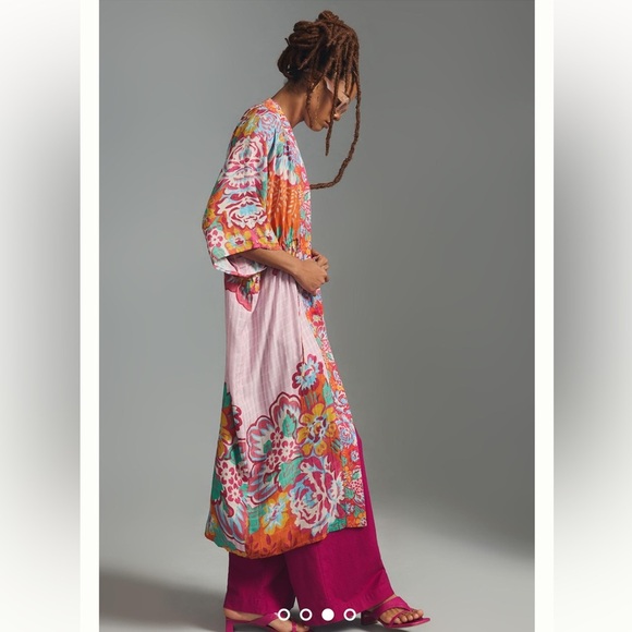 Conditions Apply - NWT - Anthro kimono with waist tie; one size - Picture 3 of 7